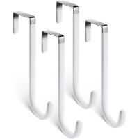Gancho de pared autoadhesivo negro de metal delgado, de acero inoxidable, para baño y cocina, para toallas y batas, para colgar sobre la puerta
