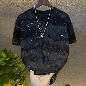 Annshine Vente en gros Nouveauté été T-<span class=keywords><strong>shirt</strong></span> Gypsophile à manches courtes Mode <span class=keywords><strong>Homme</strong></span> Décontracté Coupe ajustée - Product Image 2