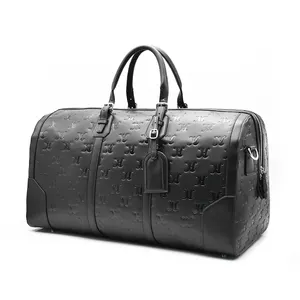 PU Leder Reisetasche benutzer definierte Logo schwarz Wasserdichte Business Herren Weekend Bag Reisetaschen