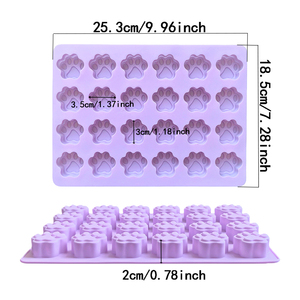 Động vật Paw in Cookie Khuôn Con Chó dấu chân mèo Paw Silicone Kẹo sô cô la khuôn Pudding Jelly handmade Thức ăn vật nuôi công cụ nướng - Product Image 2