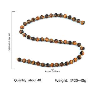 Venta al por mayor 6*8 corte Ábaco cuentas rueda cristal Natural ágata piedra cuentas DIY joyería collar pulsera Accesorios - Product Image 6