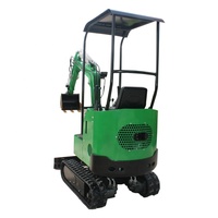 Mini-pelleuse chenillée diesel Kubota Yanmar de Chine, la plus petite, avec tarière de forage pour bois, 1 tonne, avec cabine
