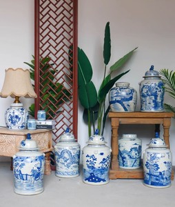 تنين صيني أزرق وأبيض برطمان زنجبيل سيراميك كبير بورسلين مينغ مزهرية عتيقة - Product Image 5