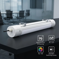 Lumière d'urgence LED ronde tri-étanche 2 pieds 600 mm 4000K 130lm/W IP66 étanche Garantie 5 ans pour usage industriel, commercial et public