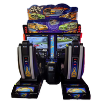 Máquina de Juego Arcade de Carreras con Simulador de Conducción para Dos Jugadores, Operada con Monedas, Estilo Outrun
