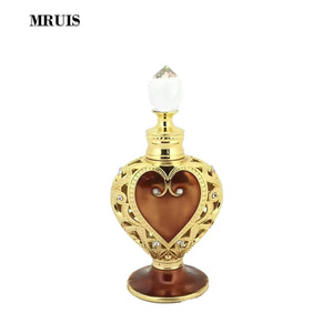 Luxury 15ml Glass Dropper Bottle Screw Cap Dubai Arabic Heart-Shape Essential Oil for Skin Care Travel <strong>Sets</strong> <strong>Perfume</strong> <strong>Mini</strong> - Product Image 4
