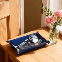 Plateau de rangement pliable de luxe personnalisé en similicuir PU de style européen pour montres, bijoux et lunettes