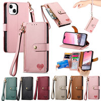 Étui de luxe en cuir PU pour iPhone 17 Pro Max, motif litchi, anti-vol RFID, design portefeuille pliable, avec cordon brodé