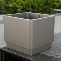 Jardinières carrées en métal durable et écologique, revêtement poudré, pour extérieur/intérieur, patio, maison et jardin