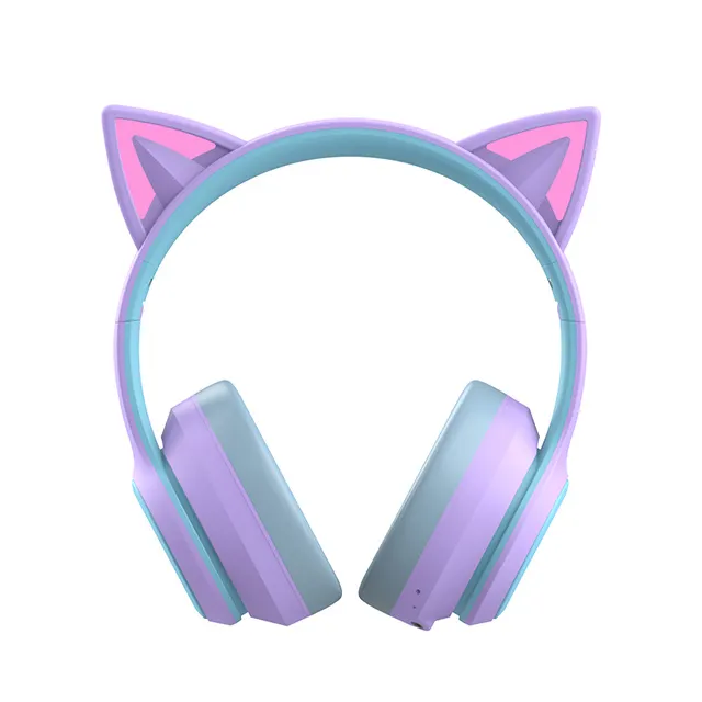 Hot sale P47 Microphone Bluetooth Wireless Funny Phone Single Cute Cat Ear Gaming Headphone Headset