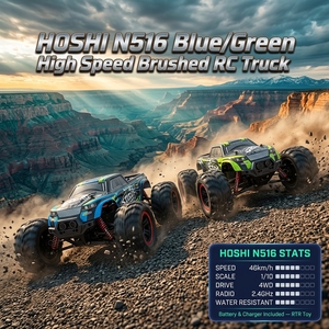 Радиоуправляемый монстр-трак HOSHI N516 1/<span class=keywords><strong>10</strong></span> 4WD с двумя моторами 390, скорость 46 км/ч, внедорожный, с двумя скоростными режимами, 2 аккумулятора, RTR, игрушка - Product Image 1