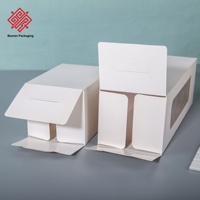 Boîtes d'emballage en papier pour gâteaux roulés à fenêtre transparente, boîtes d'emballage pour la cuisson du pain, boîtes rectangulaires pour gâteaux de qualité alimentaire, vente en gros