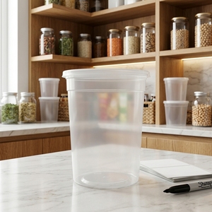 Vasos Desechables de Plástico PP de Grado Alimenticio con Tapas Herméticas, Vasos para Salsas, Contenedores para Condimentos y Catering - Product Image 1