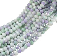 8mm Galvanoplastie Facettes DIY Bijoux Faits À La Main Accessoires Bracelet Plat Collier Assortiment De Perles Vertes