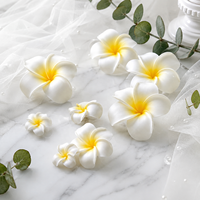 Bunga Plumeria Frangipani Gardenia Buatan dari Busa LUYI untuk Dekorasi DIY Jepit Rambut, Corsage, dan Hiasan Hawaii