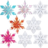 Moules à flocons de neige géants en résine et silicone, 4 pièces, pour décorations de Noël et décorations d'hiver, fabrication chinoise, vente chaude
