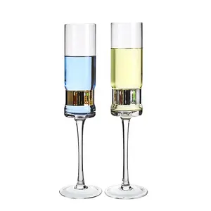 Atacado personalizado louça de jantar champanhe óculos cristal champanhe flauta