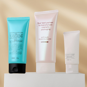 Hor vente de tubes en plastique cosmétiques impression personnalisée luxe 50/150ml PE ovale Flip Cap Tube souple pour crème et nettoyant pour le visage - Product Image 1