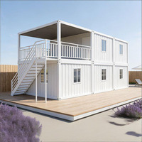 Maisons conteneurs résidentielles modernes à bas prix, maisons préfabriquées à 2 étages, maisons conteneurs détachables avec mur-rideau en verre