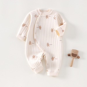 Tutina <span class=keywords><strong>per</strong></span> Neonati Kaka Bear in Cotone Primaverile e Autunnale, Manica Lunga, Morbida e Comoda, <span class=keywords><strong>per</strong></span> Neonati e Bambini, con Stampe Cartoon e Chiusura a Bottoni - Product Image 5
