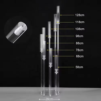 En gros Candelabres transparents en acrylique, Porte-bougies et Centres de table pour mariages et décoration, 5, 8 et 9 bras
