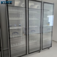 Réfrigérateur commercial OEM à 3 portes avec porte en plastique et verre, pour la présentation de bières, avec étagère