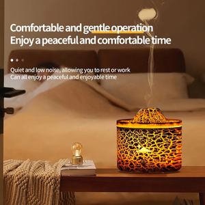 새로운 USB 불꽃 가습기 아로마 디퓨저 7 색 Led 램프 해파리 연기 반지 에센셜 오일 아로마 화산 디퓨저 - Product Image 4