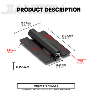 Charnière de portail en aluminium 5,7 po 3 mm à fermeture automatique avec 8 vis M4 SS401, quincaillerie noire pour portail en PVC ou en <span class=keywords><strong>bois</strong></span> - Product Image 3