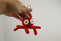 Porte-clés Pieuvre Mignonne au Crochet, Faite à la Main, Vente en Gros, Mini Amigurumi en Fil Tricoté, Jouet Pieuvre, Breloque de Sac, Pendentif, Poupée
