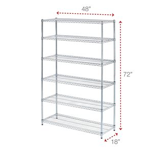 Étagère métallique industrielle à 4 niveaux robuste, polissage chromé, étagères en fil métallique, étagère durable à 4 niveaux - Product Image 3