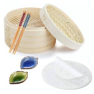 Vaporera de bambú para arroz, idli, momo, pescado, con cesta de 8L y 24 bolsas de mimbre. - Product Image 3