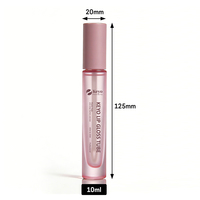 Flacon vide personnalisé pour baume à lèvres, teinte rose givrée, huile à lèvres, tubes en verre de 10 ml avec bouchon applicateur en plastique et aluminium