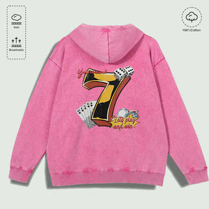 Sweat à capuche 100% coton lavé avec graphisme « Yourbrand Casino 7 Let Play Win », plusieurs couleurs - Product Image 5