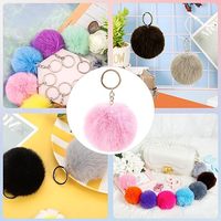 Porte-clés Pompon Moelleux en Peluche Douce, Breloque Anneau de 8 cm en Fausse Fourrure, Pendentif de Sac pour Clé de Maison, Cadeaux pour Femme et Fête des Mères