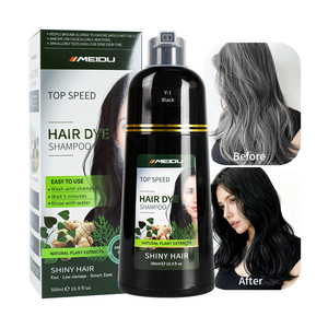 Prix de gros MEIDU Shampooing colorant capillaire noir permanent végétal à base de plantes, sans ammoniaque, qualité cosmétique, pour un coloration rapide et intense - Product Image 3
