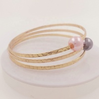 Bracelet jonc grande taille avec perle unique, bijoux hawaïens, vente en gros, bracelet de perles samoanes, bijoux polynésiens, prêt à expédier