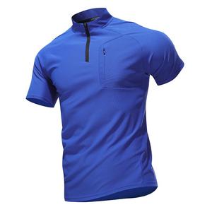 Groothandel op maat gemaakte half-rits shirt met opstaande kraag, multi-color, sneldrogend, ademend, korte mouwen, sporttop voor heren - Product Image 1