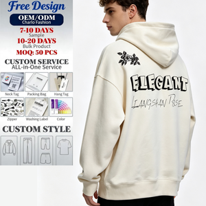 Felpa Oversize da Uomo con Spalle Cadenti, Stampa Floreale Rosa e Slogan Scritto a Mano, Pullover Personalizzato in Tessuto - Product Image 1