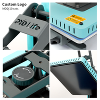 Presse à chaud grand format PYD Life New Electric 38x38 verte pour sublimation de t-shirts, facile à utiliser