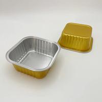 Barquette carrée de luxe en aluminium épais avec feuille d'or, jetable, pour riz cuit au four, desserts, gâteaux, barbecue