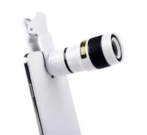Kit d'objectif de télescope optique pour Smartphone HD 8X Fisheye grand Angle 8X télescope de téléphone portable Clip universel objectif de zoom optique