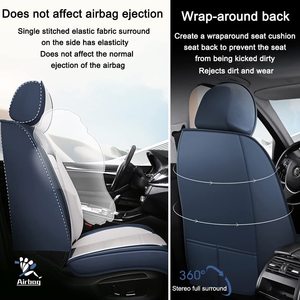 Ensemble complet de housses de siège de voiture universelles en cuir PVC de luxe, accompagnées de housses de coussin de siège de voiture, ainsi que d'accessoires de voiture - Product Image 3