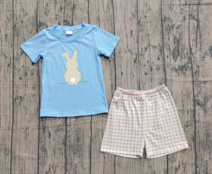 Conjunto de Ropa para Niños Pequeños con Bordado de Conejo de Pascua RTS, Ropa para Hermanos, Nuevos Estilos - Product Image 4