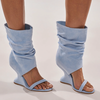 Sandales pour femmes avec logo personnalisé, design d'usine, talon compensé, bottines à la mode