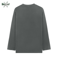 T-shirt mode à manches longues en polyester/coton peigné compact 300g, filé Siro, pour l'hiver, vente en gros, logo personnalisé imprimé, couleur unie