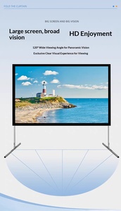 Écran pliable rapide de 84 pouces 16:9 avec <span class=keywords><strong>tissu</strong></span> anti-reflet en métal pour salon, home cinéma, visionnage de films, écrans de projection - Product Image 4