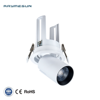 Projecteur LED orientable 15W encastré, à angle réglable, pour mur de fond, lampe de plafond télescopique, éclairage de salle d'exposition