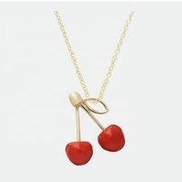 Lente Zomer Herfst Winter Nieuwe Rode Fruit Kersen Hanger Ketting 925 Zilver Niche Design Accessoires