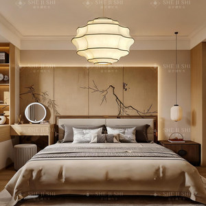 Lustre rond de style chinois moderne, lampe à six têtes E27 à économie d'énergie pour la maison, la chambre, la salle de thé, l'hôtel, le restaurant - Product Image 5