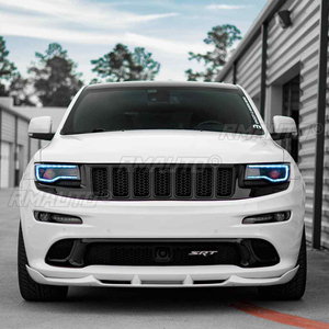 3 Piezas para Jeep Grand Cherokee SRT 2012-2016 SRT8, Alerón Delantero para Parachoques, Estilo Fibra de Carbono, Kit de Carrocería Blanco y Rojo - Product Image 5